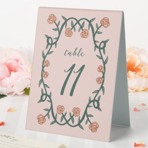 Chic Elegant Rose Frame Botanical Floral GreenPink