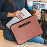 Chic Elegant Rose Gold & Black Initial Monogrammed Laptop Sleeve<br><div class="desc">This laptop sleeve defines chic sophistication,  harmonising the allure of rose gold with sleek black accents. Inside,  the sleeve offers plush protection for your laptop while maintaining a sense of refined luxury. It's a statement accessory,  marrying style and functionality for the modern professional's tech essentials.</div>