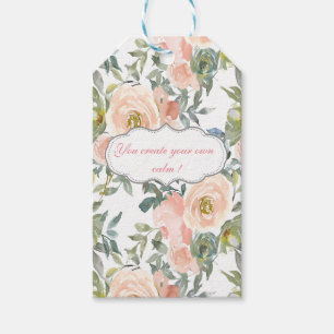 Chic Elegant Roses,Motivational Message  Gift Tags