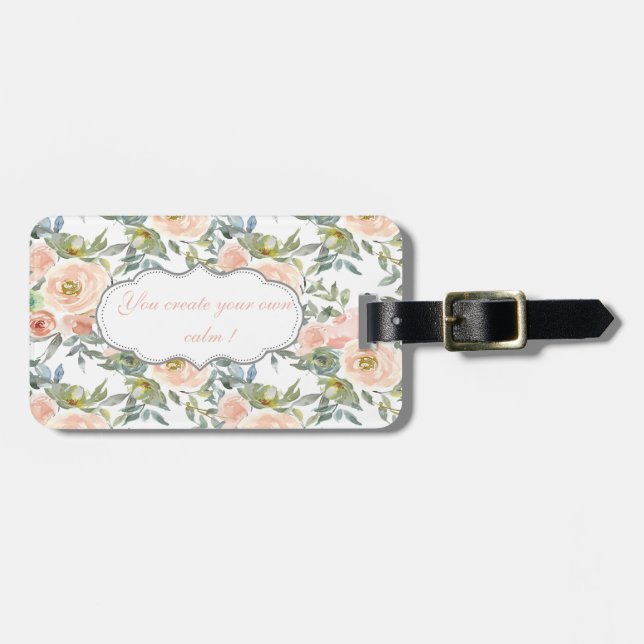Chic Elegant Roses,Motivational Message  Luggage Tag (Front Horizontal)