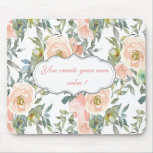 Chic Elegant Roses,Motivational Message   Mouse Mat