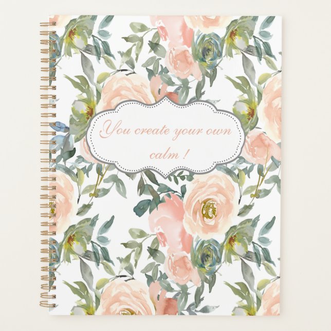 Chic Elegant Roses,Motivational Message Planner (Front)