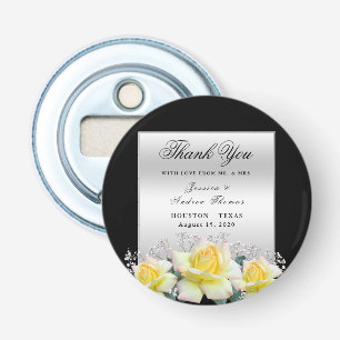 Chic Elegant Roses Silver Wedding Favour Bottle Opener