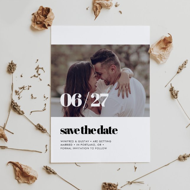 Chic elegant Save the date photo Invitation (Creator Uploaded)