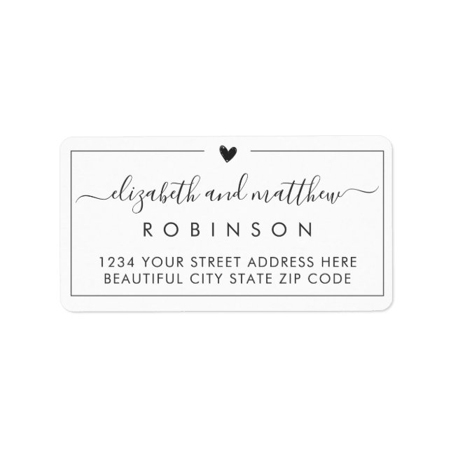 Chic Elegant Script Wedding Return Address Label (Front)