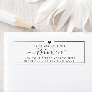 Chic Elegant Script Wedding Return Address Label