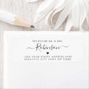 Chic Elegant Script Wedding Return Address Label