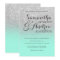 Chic elegant silver glitter mint green wedding