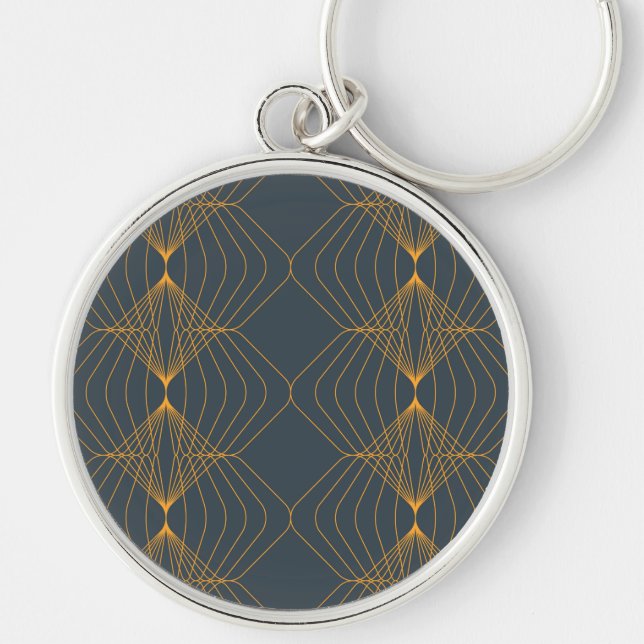 Chic, elegant, simple geometric graphic pattern key ring (Front)