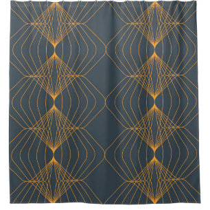 Chic, elegant, simple geometric graphic pattern shower curtain