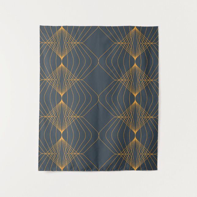 Chic, elegant, simple geometric graphic pattern tapestry (Front)