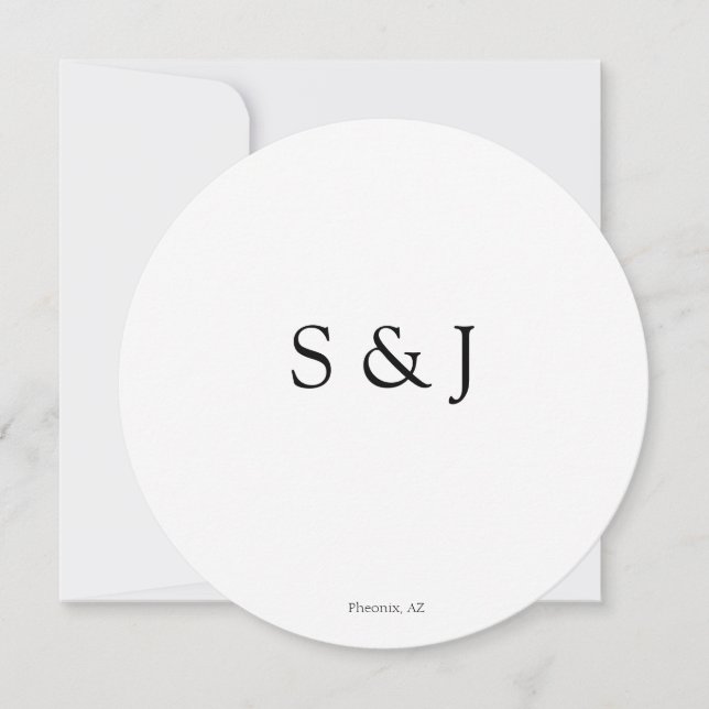Chic Elegant Simple White Modern Circle Minimalist Invitation (Front)