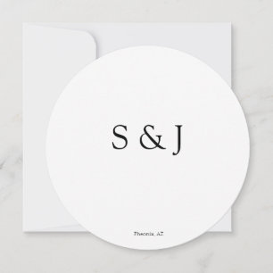 Chic Elegant Simple White Modern Circle Minimalist Invitation