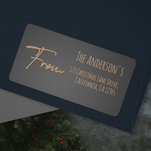 Chic Elegant Stylish Grey Address Label