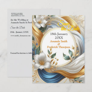 Chic Elegant Swirls in Gold, Silver, Blue, Yellow  Announcement