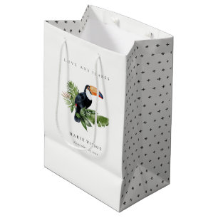Chic Elegant Tropical Rainforest Toucan Wedding Medium Gift Bag