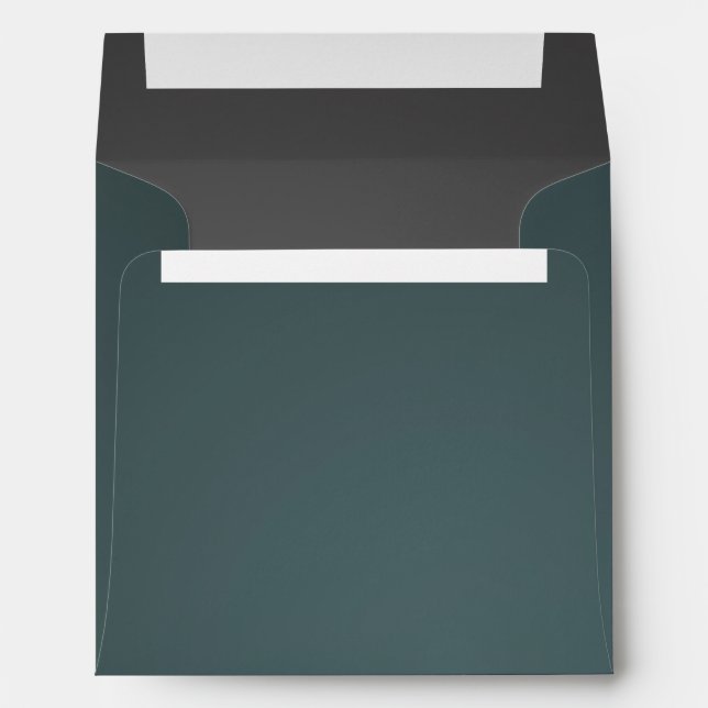 Chic Elegant Vintage Turquoise Grey Customizable Envelope (Back (Bottom))
