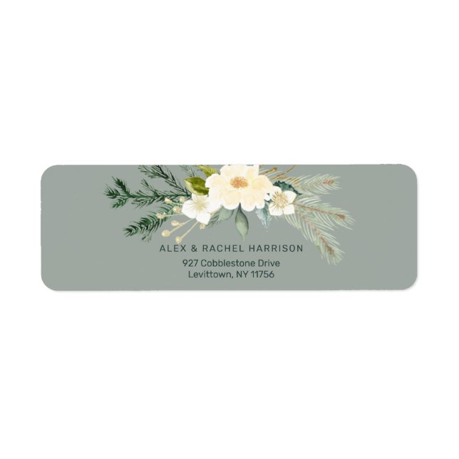 Chic Elegant Watercolor Christmas Botanical (Front)