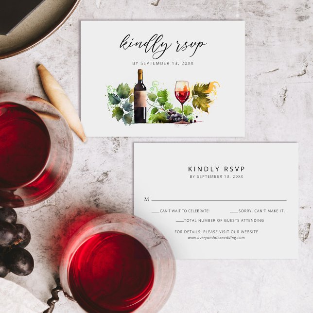 Chic Elegant Watercolor Script Wedding RSVP Card (Creator Uploaded)