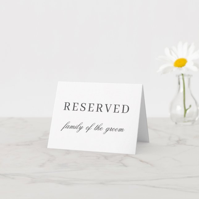 Chic elegant wedding table place reserved card (Small Plant)