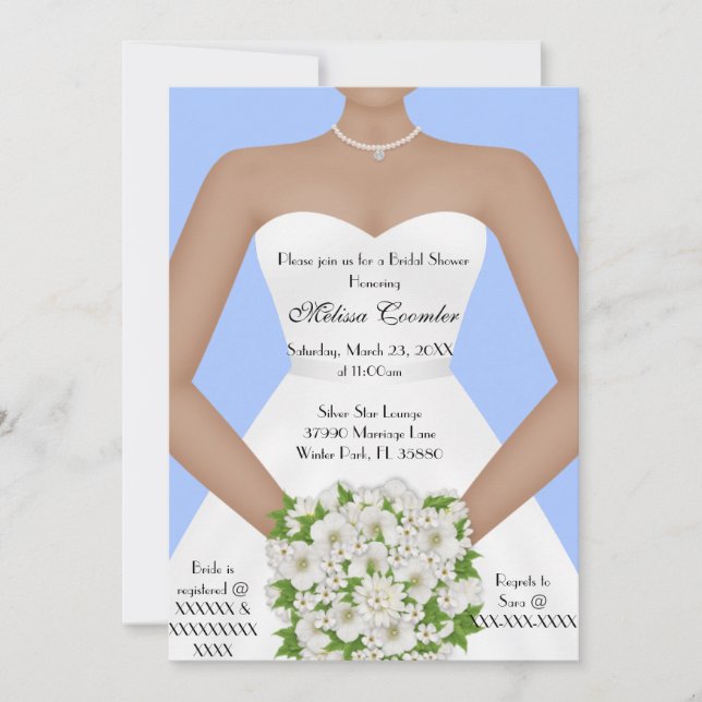 Chic Elegant White Modern Day Bridal Shower Invite (Front)