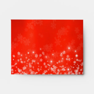 Chic Elegant White Snowflakes  Red Envelope