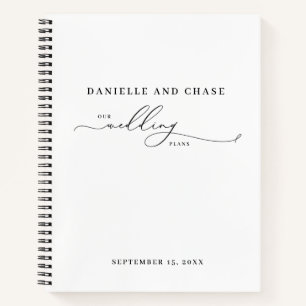 Chic Elegant White Wedding Plans  Notebook