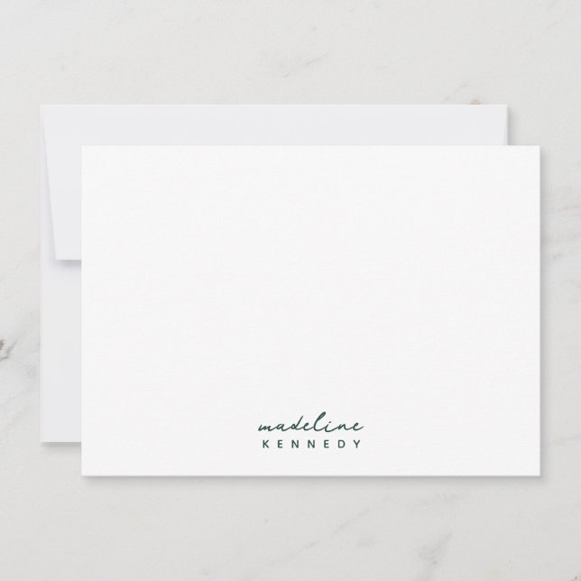 Chic Emerald Green Stationery Note Card (Front)