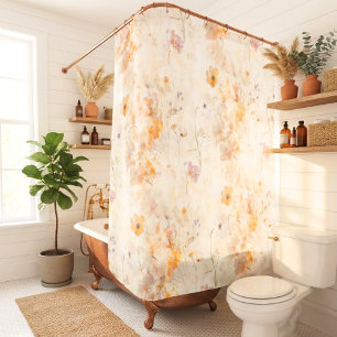Chic Enchanted Meadow Watercolor Shower Curtain