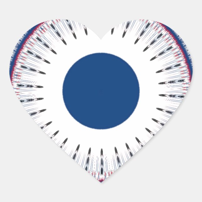 Chic Energetic Eye Design: A Mesmerising Pattern Heart Sticker (Front)