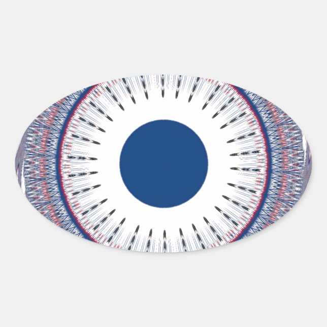 Chic Energetic Eye Design: A Mesmerising Pattern Oval Sticker (Front)