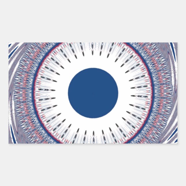 Chic Energetic Eye Design: A Mesmerising Pattern Rectangular Sticker (Front)