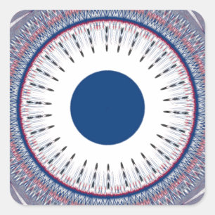 Chic Energetic Eye Design: A Mesmerising Pattern Square Sticker