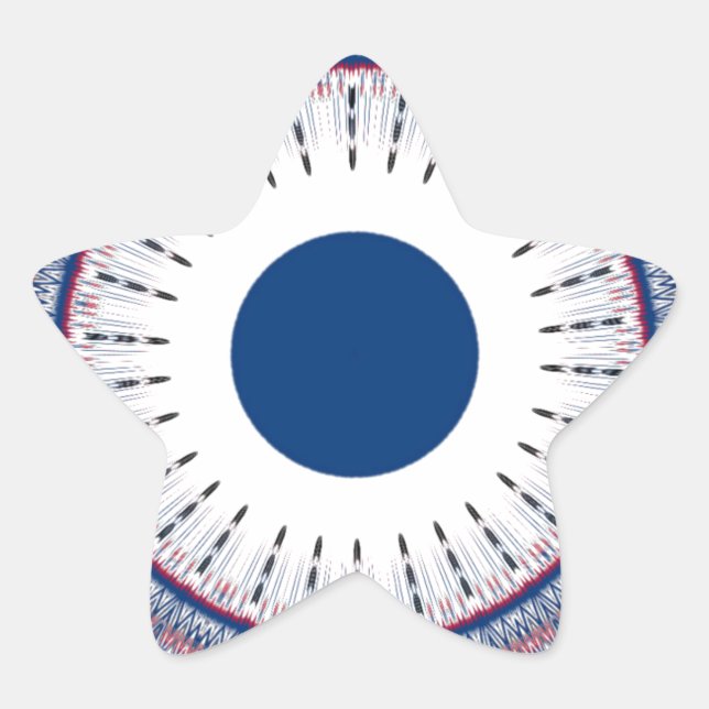 Chic Energetic Eye Design: A Mesmerising Pattern Star Sticker (Front)