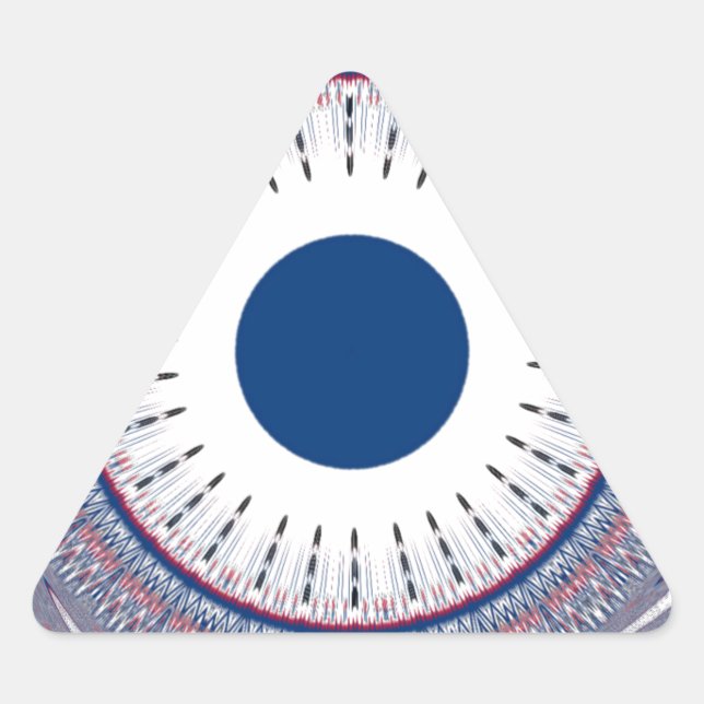Chic Energetic Eye Design: A Mesmerising Pattern Triangle Sticker (Front)