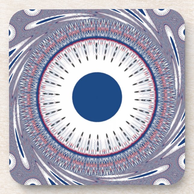 Chic Energetic Eye Design: A Mesmerizing Pattern Coaster (Front)