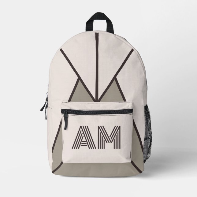 Chic Espresso Coffee Linear Custom Backpack (Front)