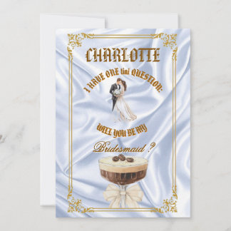 Chic Espresso Martini Themed Bridesmaid Proposal Invitation