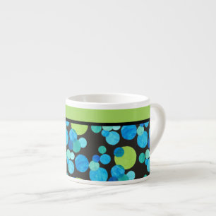 Chic Espresso Mug, Quirky Blue Moons Pattern Espresso Cup