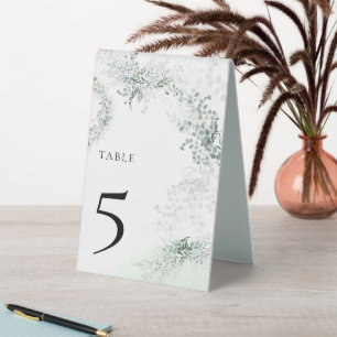 Chic Eucalyptus Botanical Sage Wedding Table Numbe