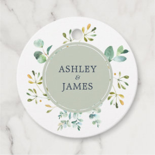 Chic Eucalyptus Foliage Botanical Wedding Name Favour Tags