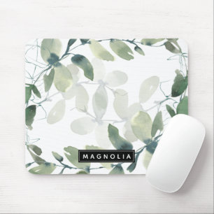 Chic Eucalyptus Monogram Mouse Mat