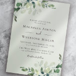 Chic Eucalyptus Sage Green Wedding Invitation<br><div class="desc">Set the romantic feel for your wedding day with this modern design featuring watercolor eucalyptus leaves</div>