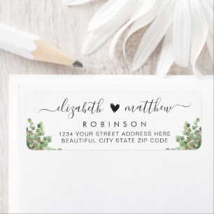 Chic Eucalyptus Wedding Return Address Label