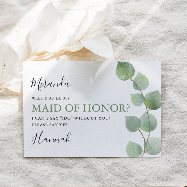 Chic Eucalyptus Will You Be My Maid of Honour? (Creator Uploaded)