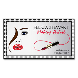 Chic Face in Mirror Makeup Artist Cosmetologist Magnetic Business Card