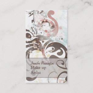 Chic faded swirls make up artist business card