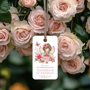 Chic Fairy Girl Blush Floral Birthday Gift Tags