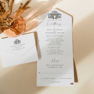 Chic Fall Barn   Small Ceremony and Reception All In One Invitation