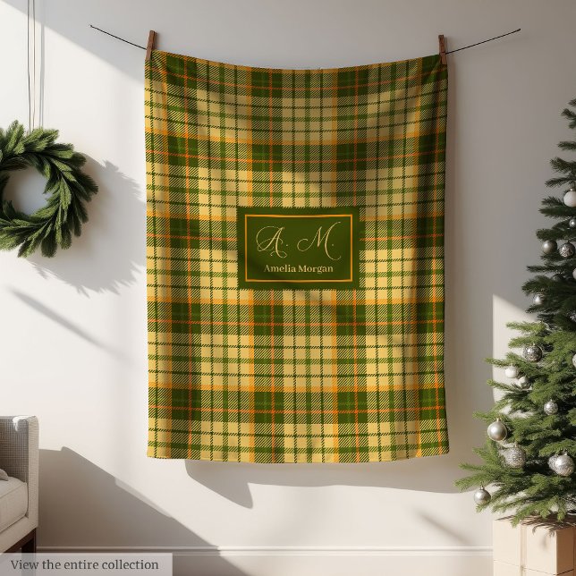 Chic Fall Plaid Throw Modern Rustic Cosy Blanket (Chic Fall Plaid Throw Modern Rustic Cozy Blanket)